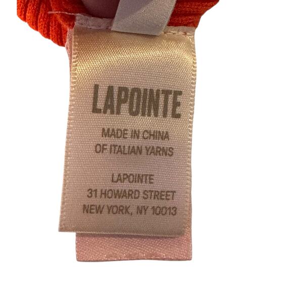 LAPOINTE One Shoulder Rib Knit Orange Midi Designer Dress XS Wedding Vacation - Picture 6 of 10